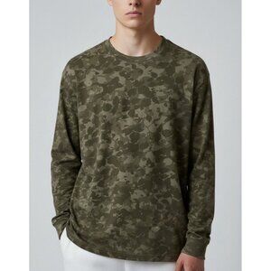 Abercrombie & Fitch Mens Olive Camouflage Long Sleeve Soft A&F Tee S 100% Cotton